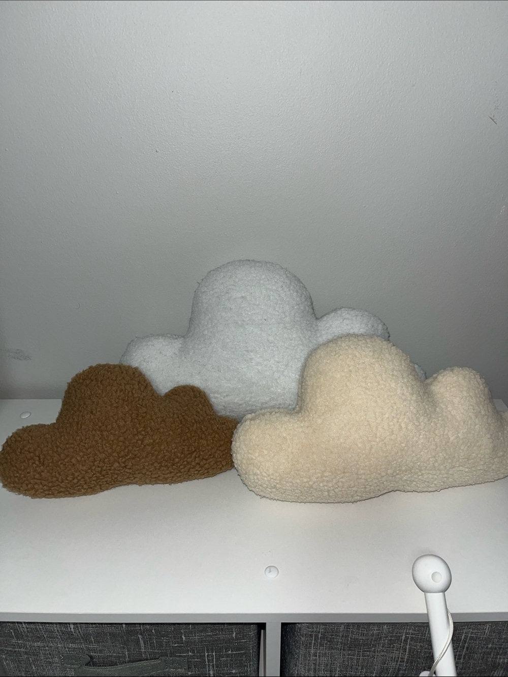 Plush Cloud Accent Pillow Set - Cream, White & Brown
